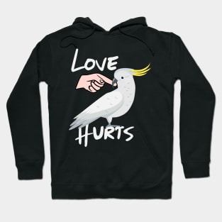 Love Hurts Cockatoo Parrot Biting Finger Hoodie